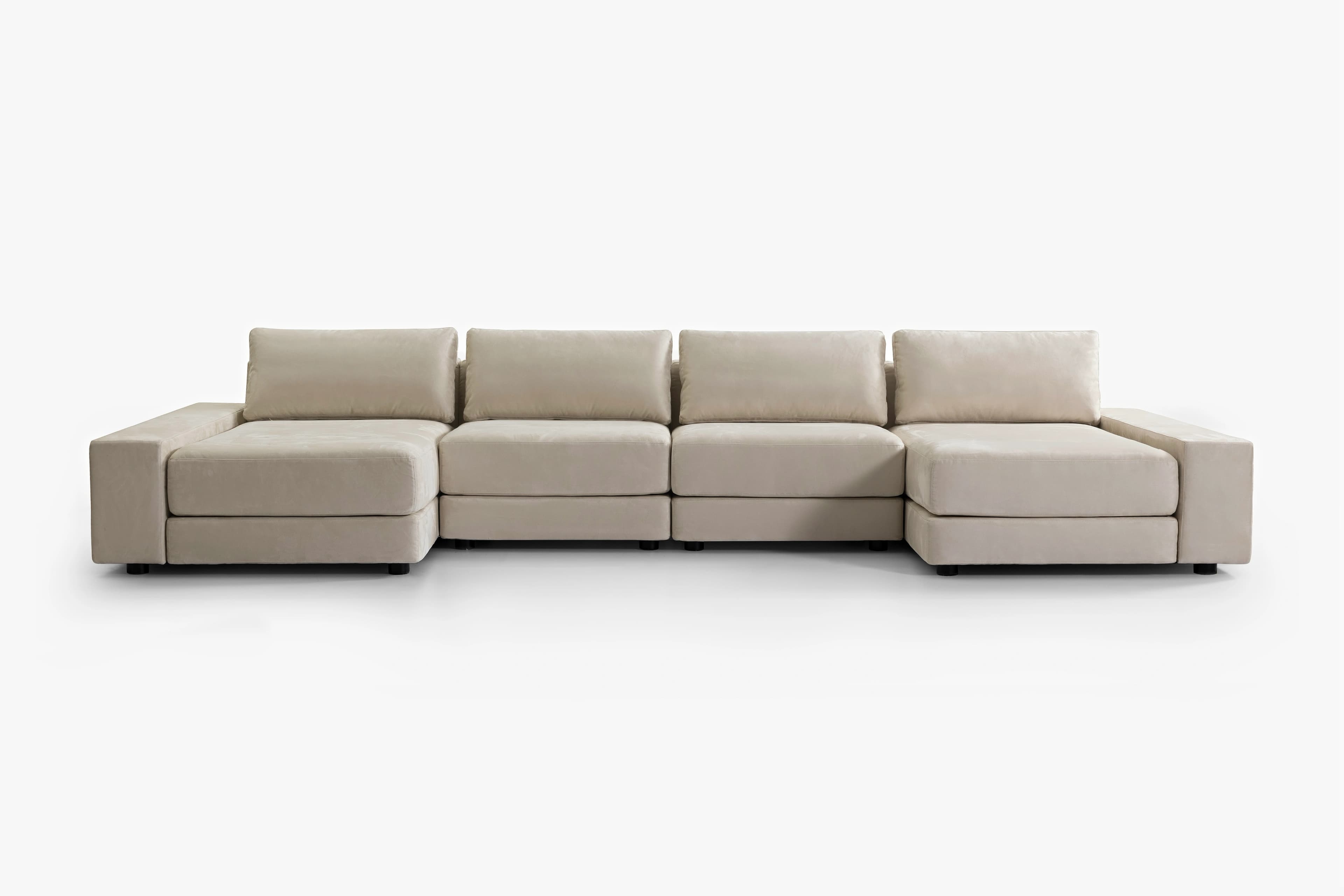 4-piece U-chaiselong i Eco Ruskind