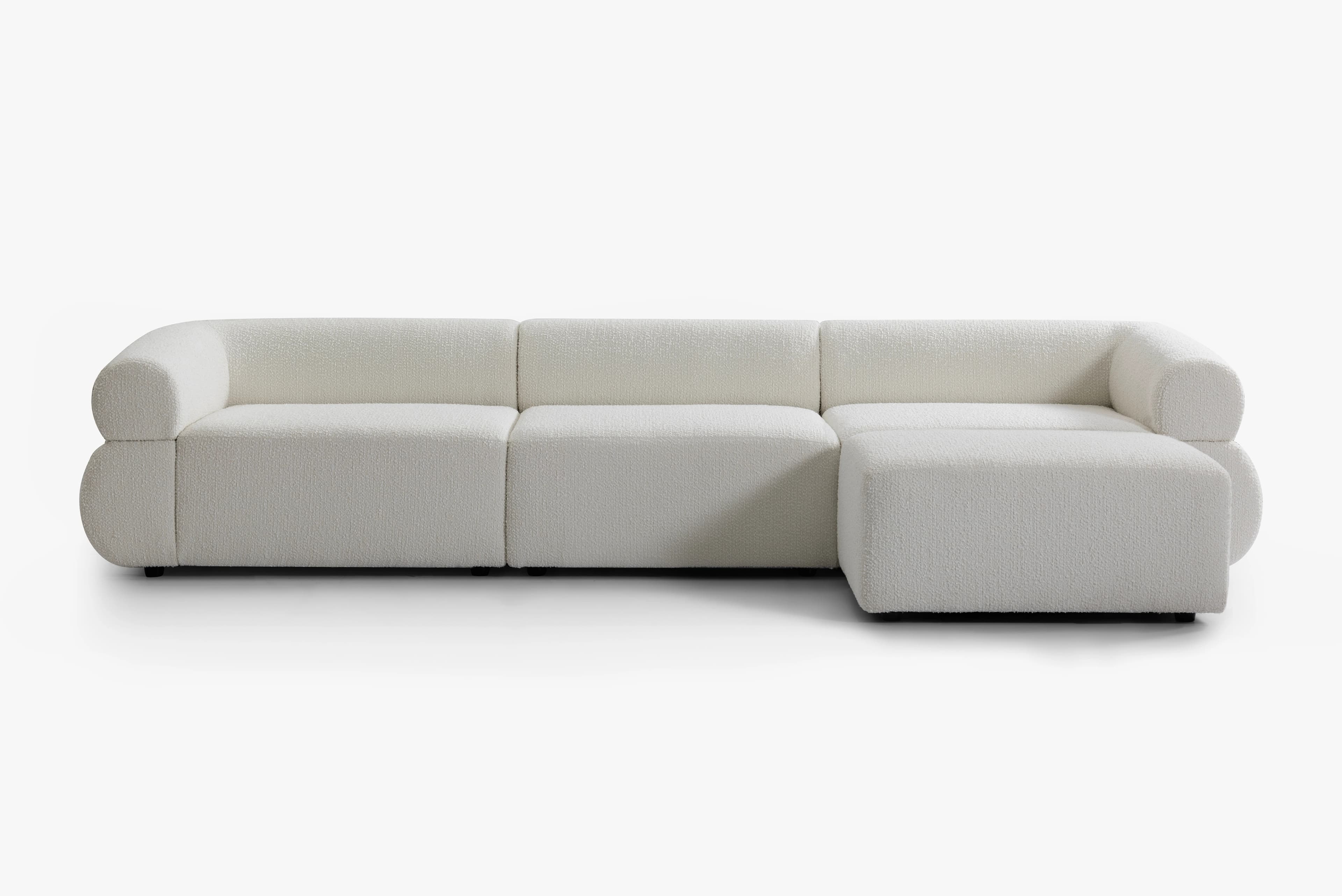 3-piece m. puf i Bouclé